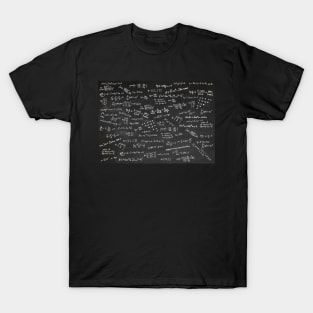 Blackboard With Numbers Math Formulas Mathematics Equations T-Shirt